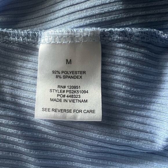 Pink Rose Woman's Light Blue Ribbed Cinched Front Short Sleeve Mini Dress-Size M - Picture 5 of 9